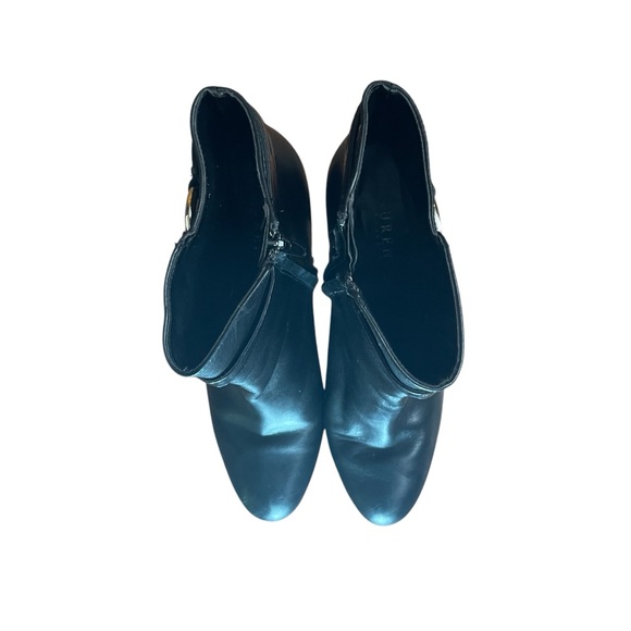 Ralph Lauren Myla Black Leather Heeled Boots 9.5 Stap Harness‎ Silver Hardware - Picture 14 of 14